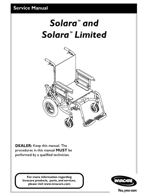 invacare solara wheelchair parts pdf manual